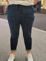 HW Pull On Double Cuff Joggers - Dark Wash