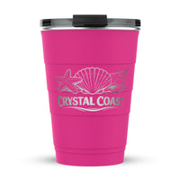 CRYSTAL COAST 16oz Stainless Steel Usable Stackable Tumbler-PIRANI LIFE (Pink & BLue)