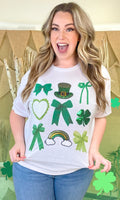 St Patricks Day Sequin Bows Graphic Tee