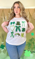 St Patricks Day Sequin Bows Graphic Tee