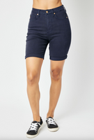Judy Blue Navy High Waist Tummy Control Bermuda Shorts