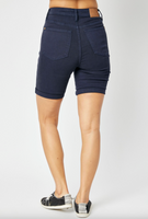 Judy Blue Navy High Waist Tummy Control Bermuda Shorts