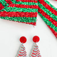 Sparkly Christmas Tree Cake Earrings