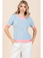 Light Weight Knit Short Sleeve Top