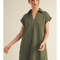 Collared Short Sleeve Dress