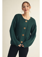 Hunter Green Button Down Cardigan
