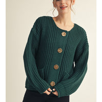 Hunter Green Button Down Cardigan