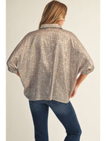 Snakeskin Print Short Sleeve Top
