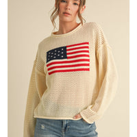 American Flag Knit Top