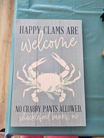 Happy Clams- Shackleford Banks Slat Sign
