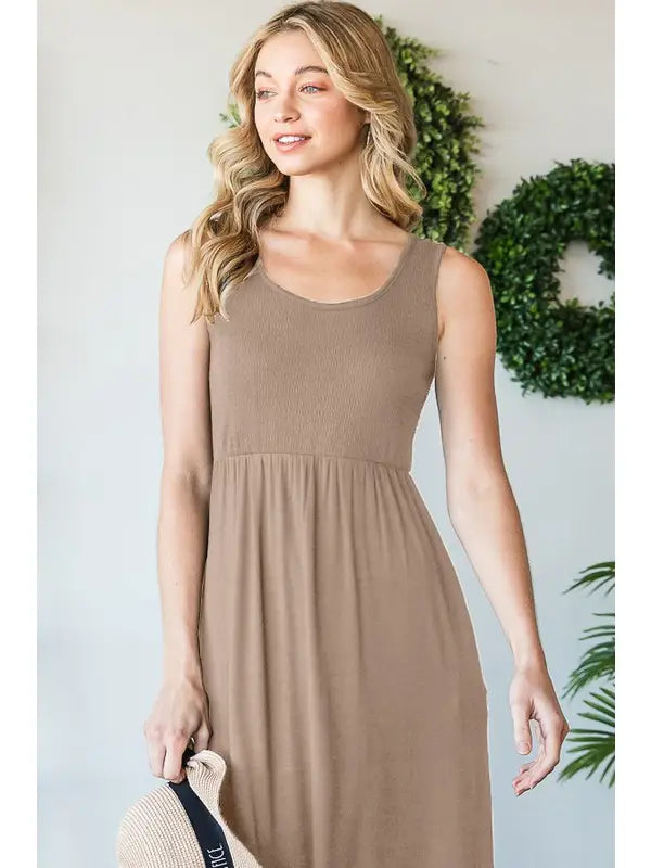Mocha Smocked Maxi Dress
