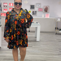 Charcoal Fall Velvet Dress
