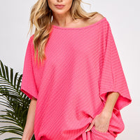 Textured Cuff Sleeve Blouse (Matching Sets)