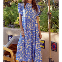 Abstract Print Midi Dress