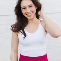 Adjustable Strap V-Neck Built-in Bra Cami