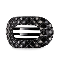 Teleties Jet Black Quilted Flat Round Hair Clip
