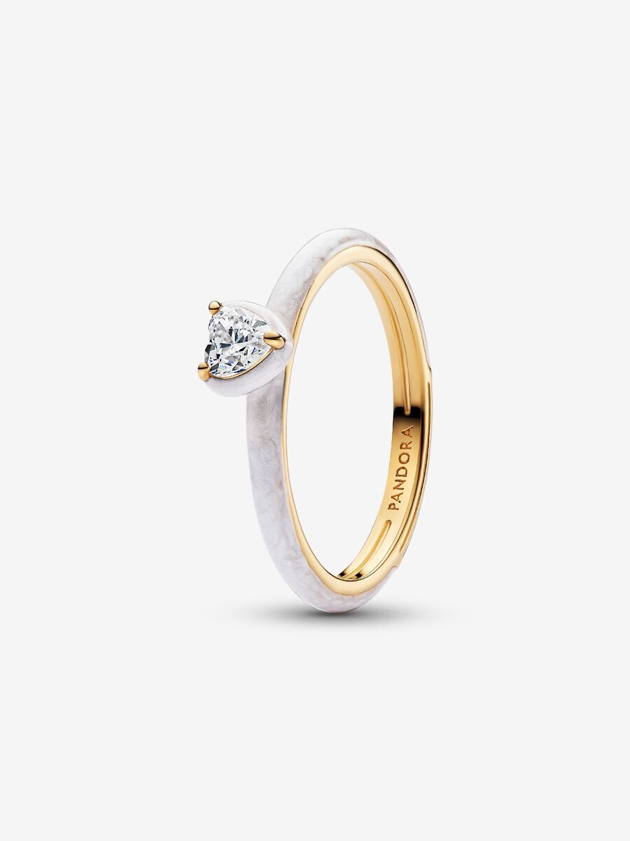 Pandora White Chakra Heart Ring