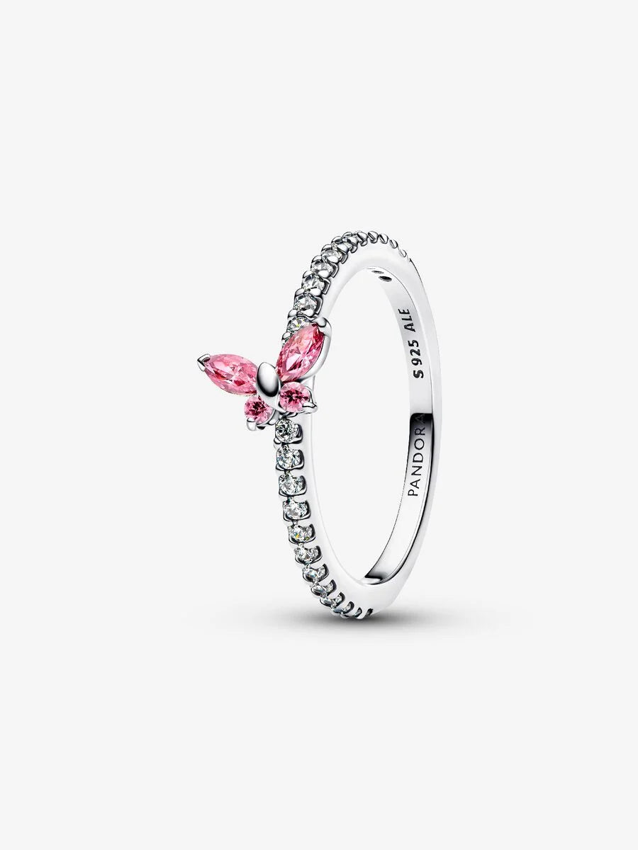 Pandora Pink Sparkling Butterfly Ring
