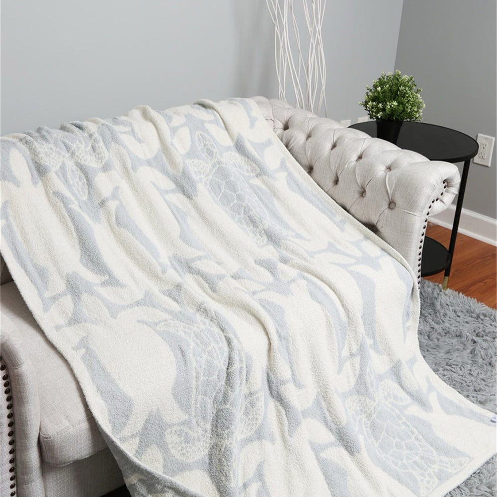 Sea Turtles BAREFOOT DREAMS Dupe Blanket