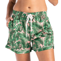 Hello Mello Aloha Bed Beauty Sleep Satin Pajama Shorts
