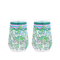 Lilly Pulitzer Chick Magnet Acrylic Wine Glass Set