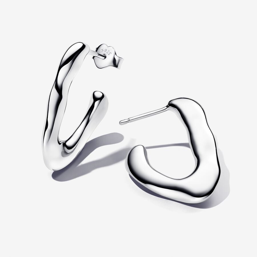 Pandora Organically V-shaped Open Hoop Earrings