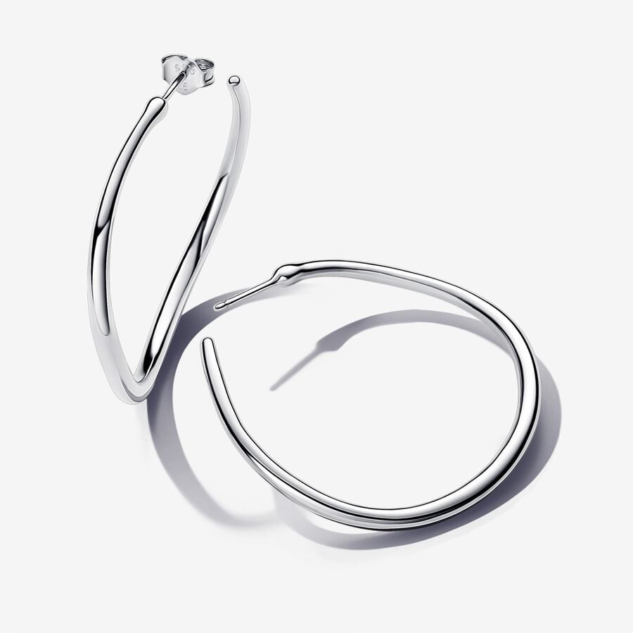 Pandora Organically Shaped 42 mm Open Hoop Earrings