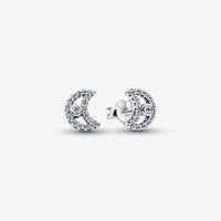 Pandora Sparkling Moon Stud Earrings