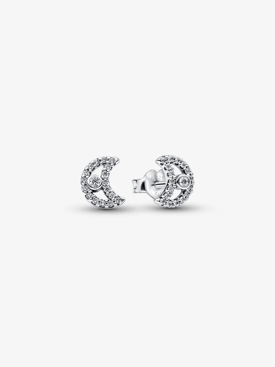 Pandora Sparkling Moon Stud Earrings