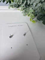 Baseball Leopard Heart Stud Earrings

