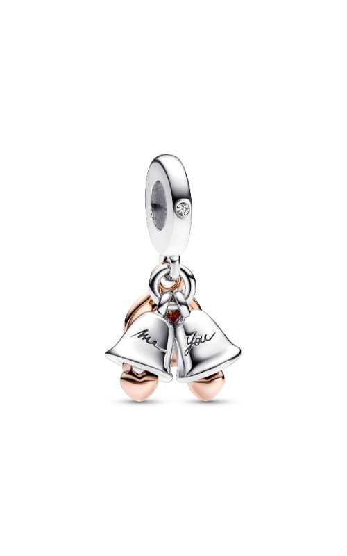 Two-tone Wedding Bells Double Dangle Charm