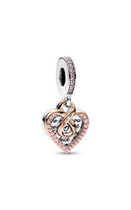 Pandora Two-tone Infinity Heart Double Dangle Charm