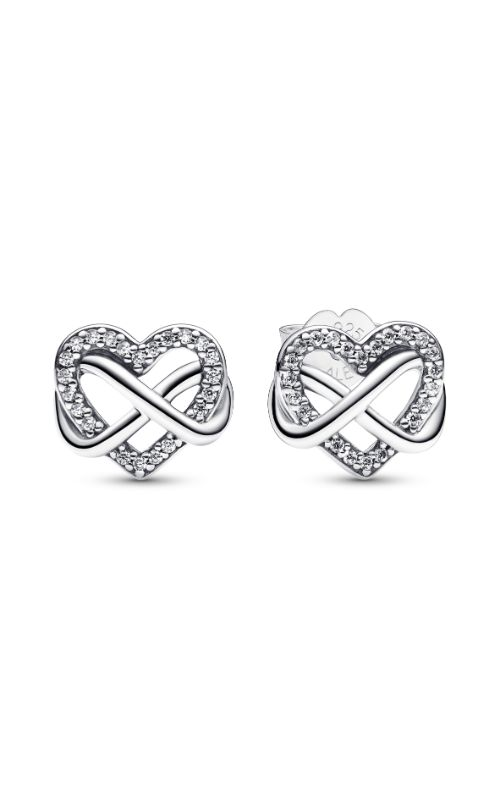 Pandora Sparkling Infinity Heart Stud Earrings