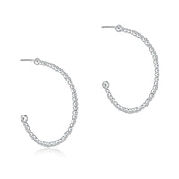 Enewton Sterling Silver Beaded Classic 1.25" Post Hoop Earring