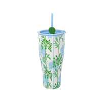 Lilly Pulitzer 36 oz Stainless Steel Tumbler with Straw, Swayin in the Breeze