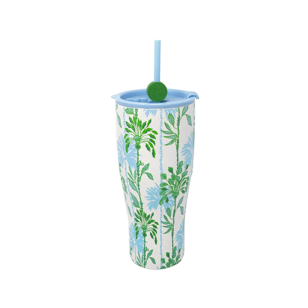 Lilly Pulitzer 36 oz Stainless Steel Tumbler with Straw, Swayin in the Breeze
