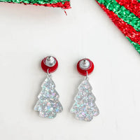 Sparkly Christmas Tree Cake Earrings

