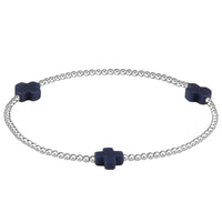 Enewton Signature Cross Sterling Pattern 2mm Bead Bracelet