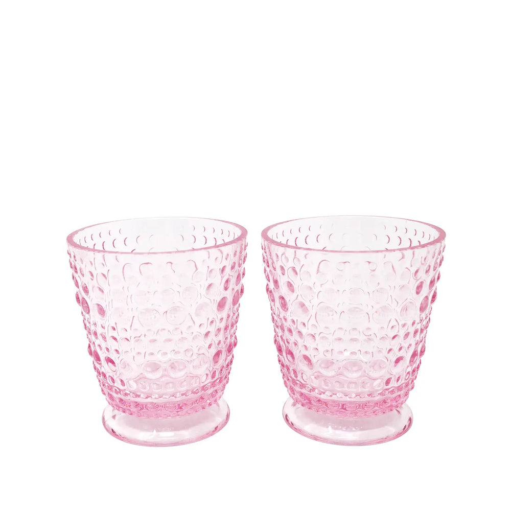 Lilly Pulitzer Acrylic Hobnail Glass Set, Conch Shell Pink