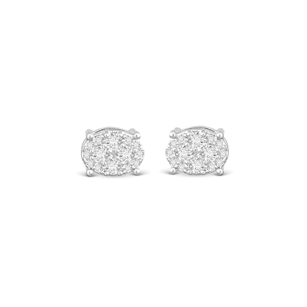 Pavé Oval Stud Earrings