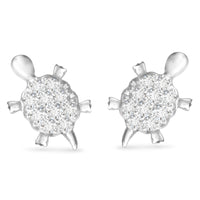 Silver Small CZ Turtle Stud Earrings