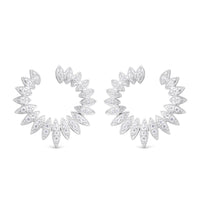 Marquis Sunburst Open Circle Earrings
