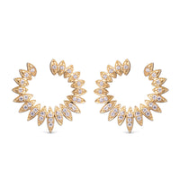 Marquis Sunburst Open Circle Earrings

