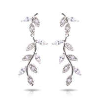 Silver Ice Blu Vine Earrings