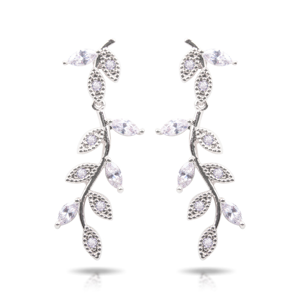 Silver Ice Blu Vine Earrings
