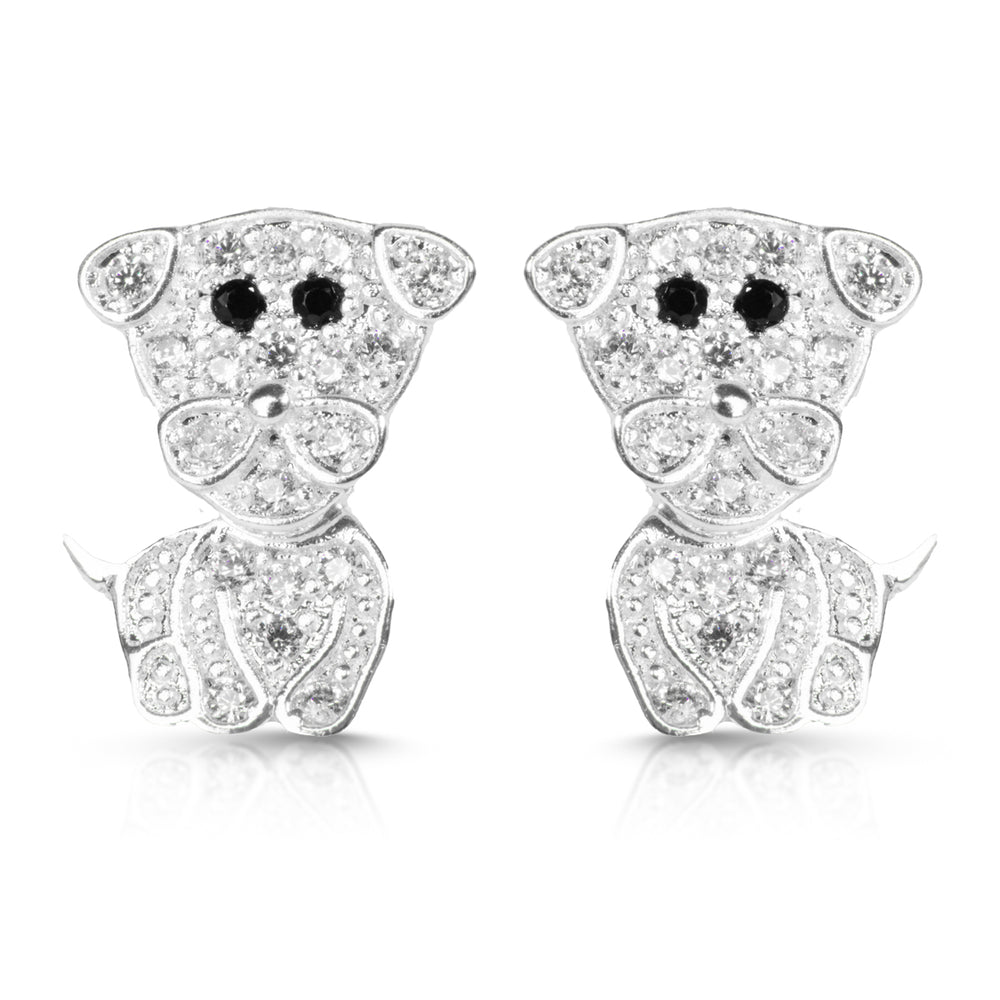 Silver Swivel Dog Earrings