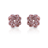 Rose Gold Celtic Knot CZ Stud Earrings