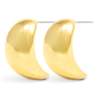 Gold Iris Polished Wide Huggie Earrings