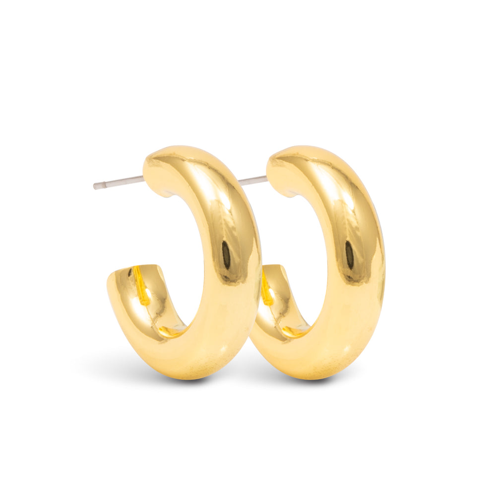Gold Kate Polished Huggie Earrings