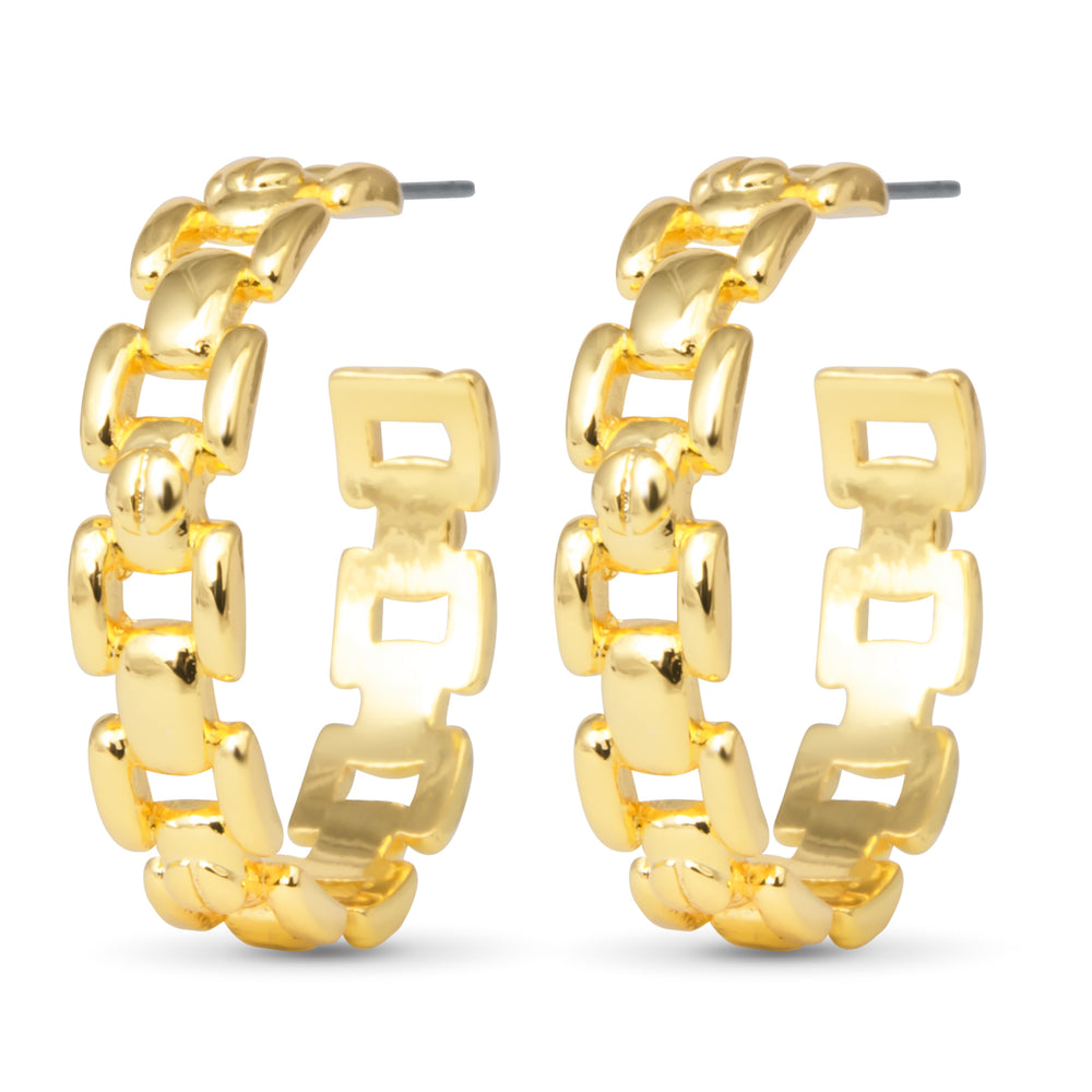 Gold Zoe Polished Huggie Earrings